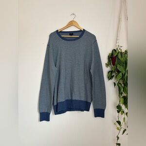 J.Crew Cotton Crewneck Sweater In Striped Garter Stitch